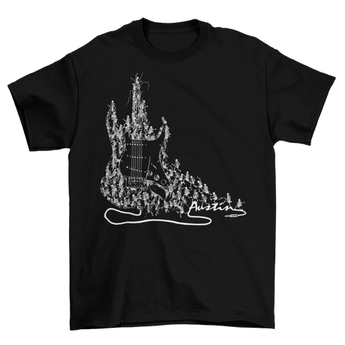 Graphic Austin Skeleton Guitar Design Taboo