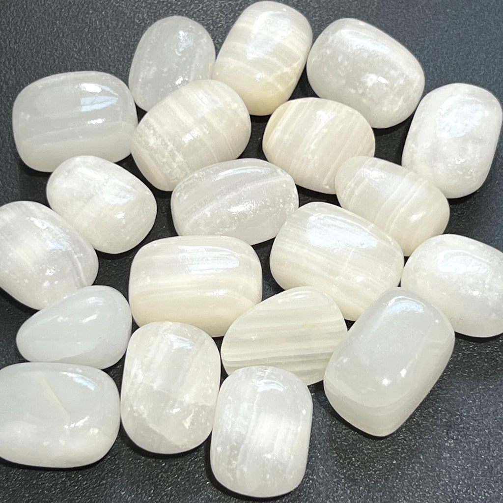 White Banded Calcite Tumbled Stones (By The Piece Or Pound) Amazing Crystals