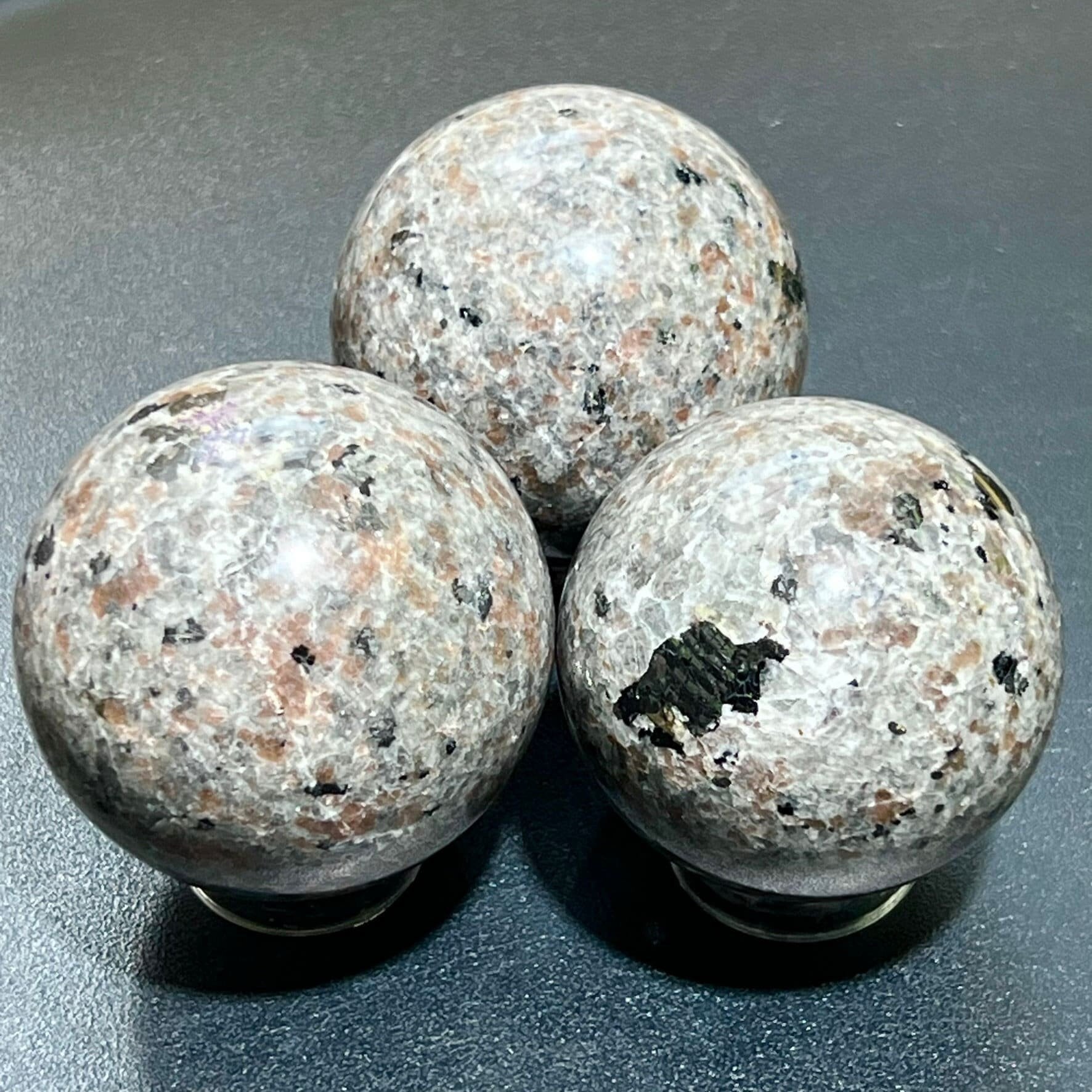 Large Syenite Polished Spheres (UV Reactive) Wholesale Carvings Amazing Crystals