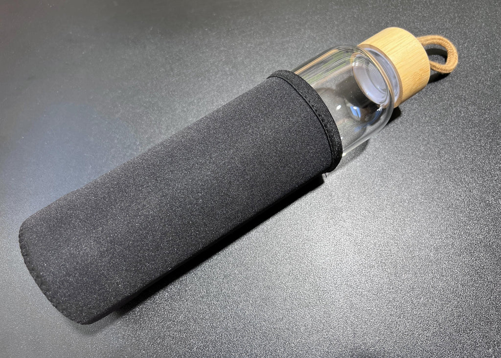 Crystal Infused Glass Water Bottle (Interchangeable Base) Gemstone Infuser Amazing Crystals