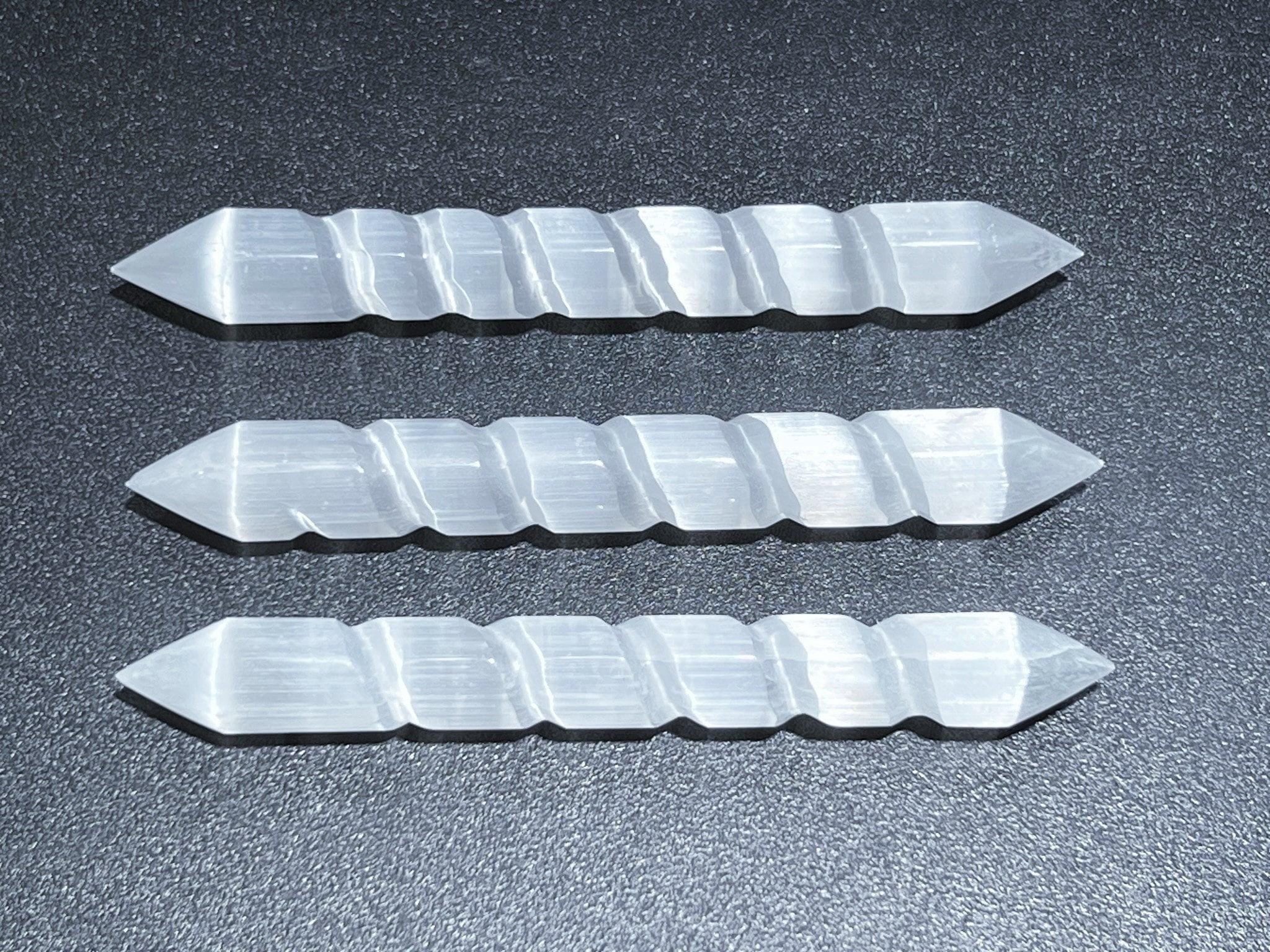 Selenite Crystal Spiral Wand Double Terminated Point Carving Amazing Crystals