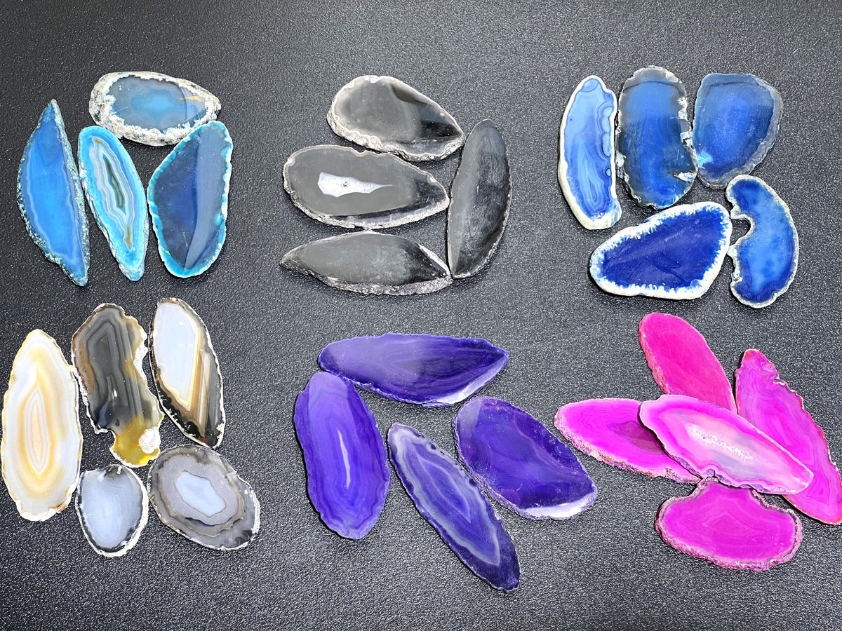 Small Agate Slices (1 Pound)(1-2 Inch Avg)(Size #000) Amazing Crystals
