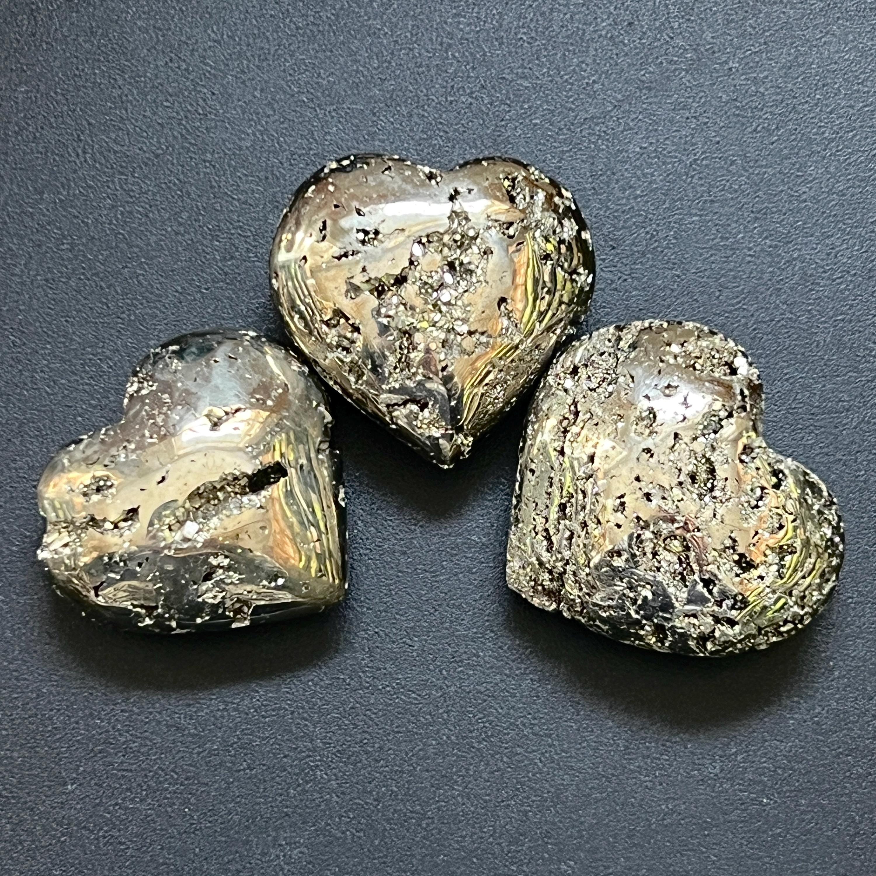 Large Iron Pyrite Druzy Crystal Puffy Heart Polished Carving Wholesale Fools Gold Amazing Crystals