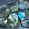 Flashy Labradorite Polished Rough Cut Slab Tiles (By The Piece or Pound) Wholesale Amazing Crystals