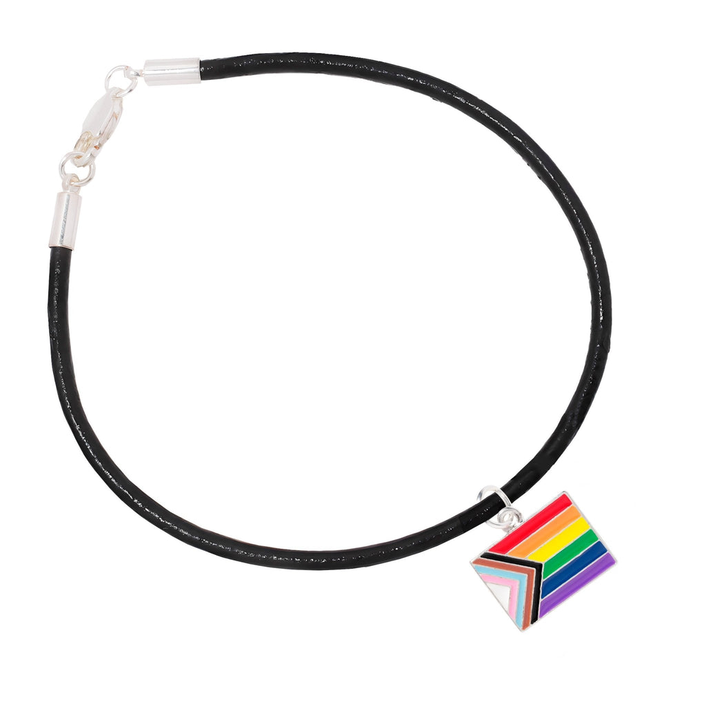 Daniel Quasar Flag Charm on Black Cord Bracelets The Awareness Company
