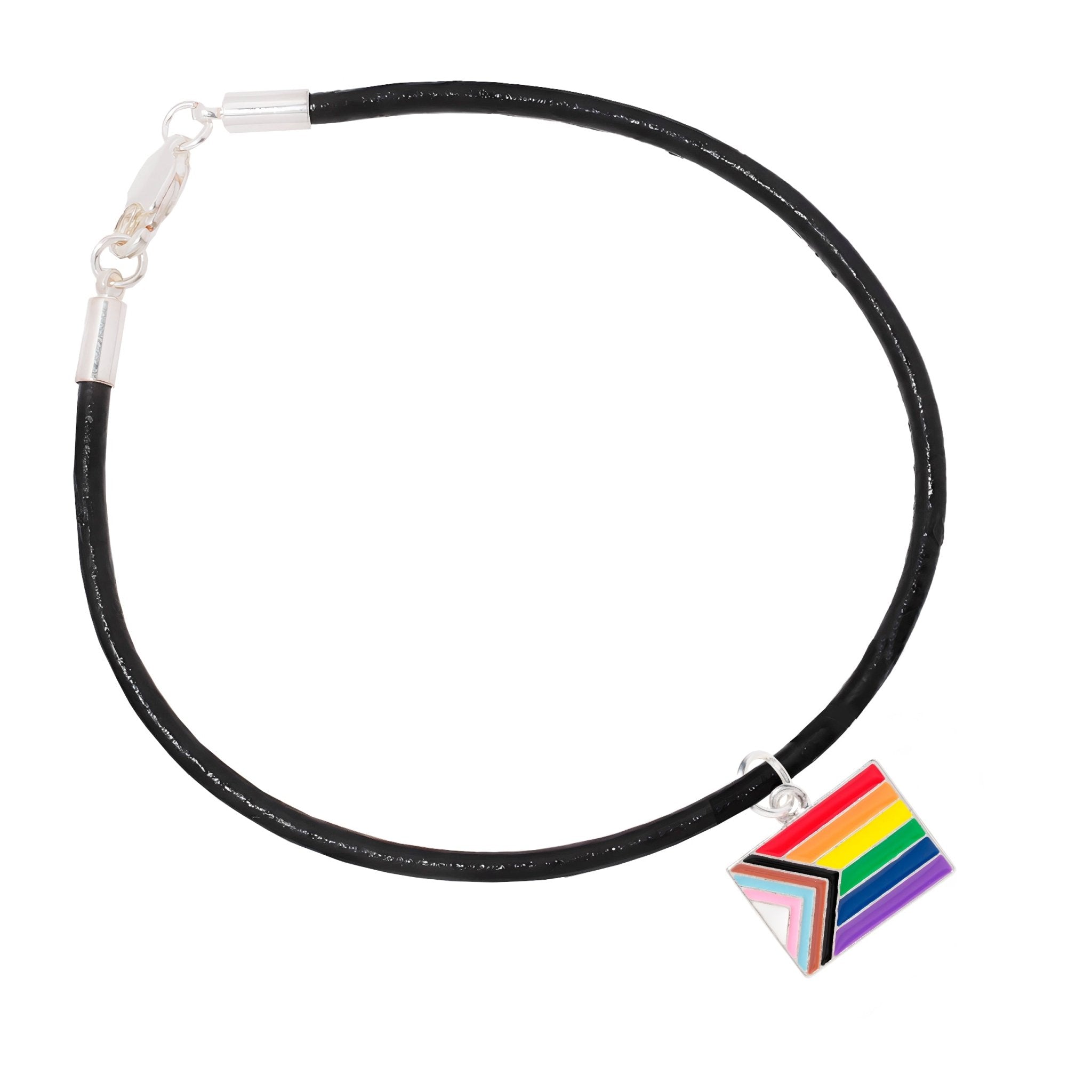 Daniel Quasar Flag Charm on Black Cord Bracelets The Awareness Company