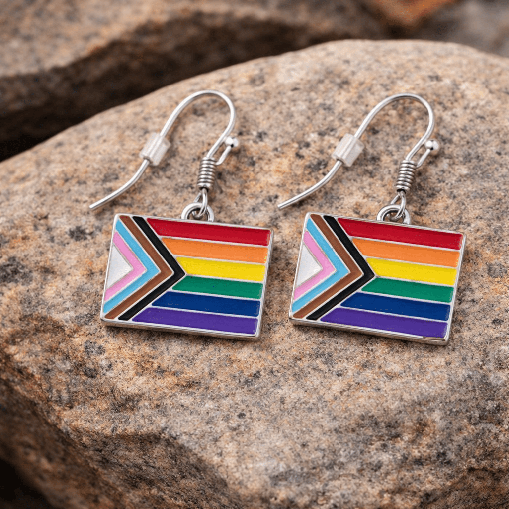Daniel Quasar Flag Hanging Earrings The Awareness Company