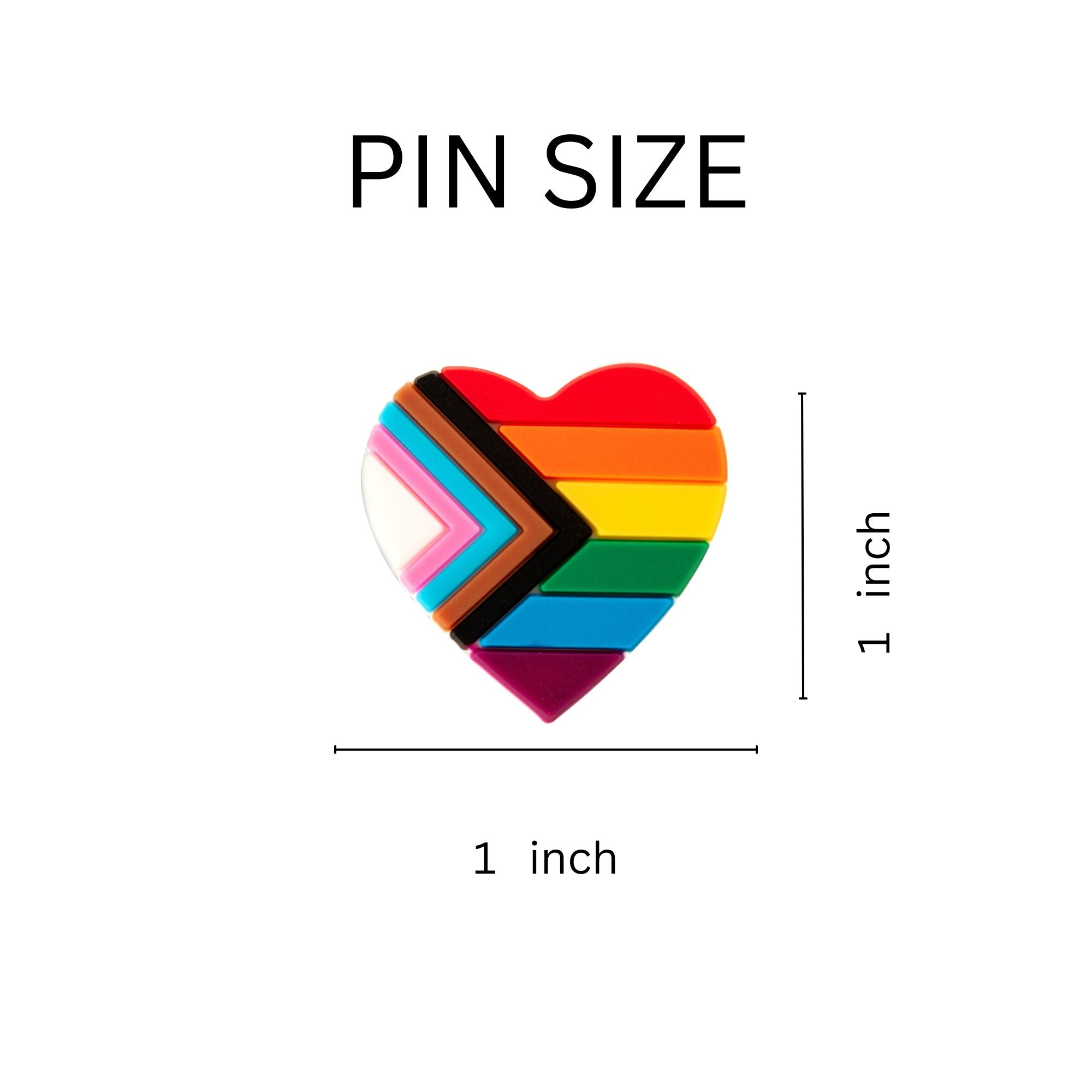 10 Pack Daniel Quasar Flag Heart Silicone Pins The Awareness Company