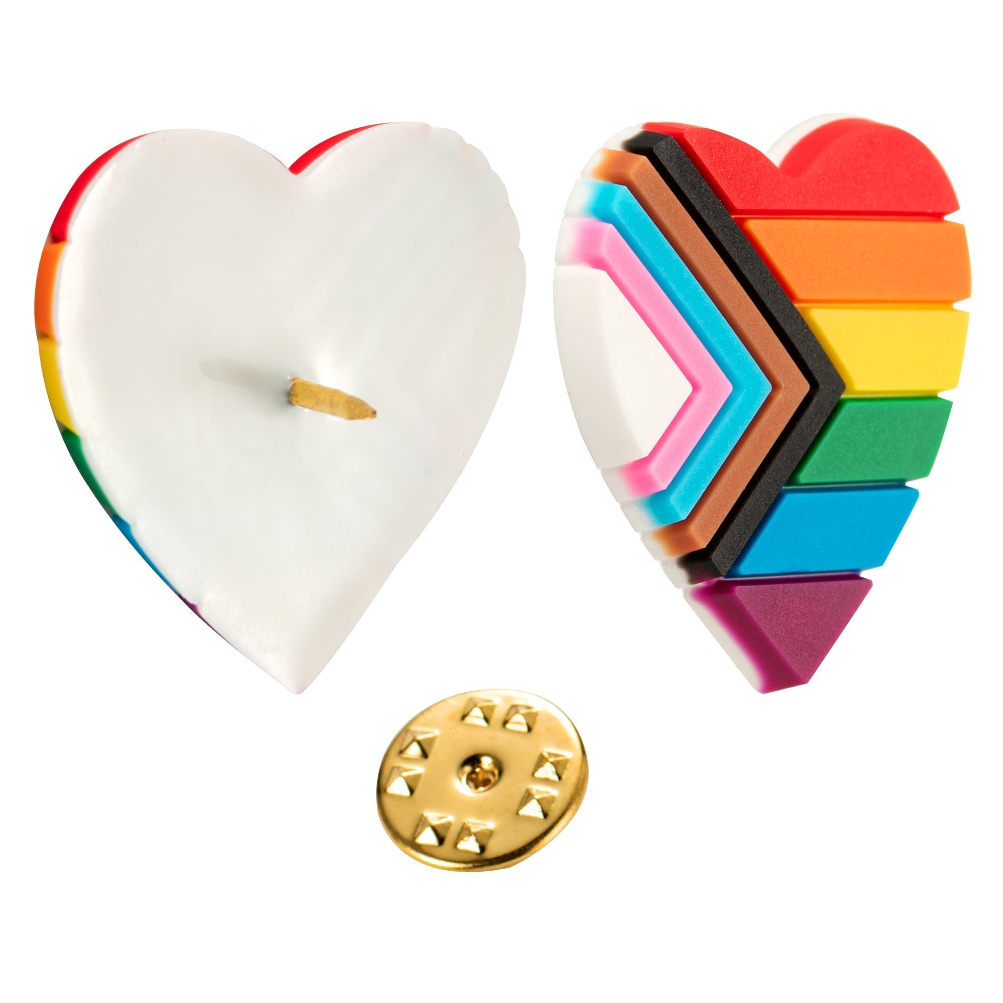 10 Pack Daniel Quasar Flag Heart Silicone Pins The Awareness Company