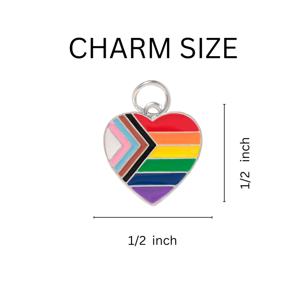 Daniel Quasar Heart Flag Charm on Black Cord Necklaces The Awareness Company
