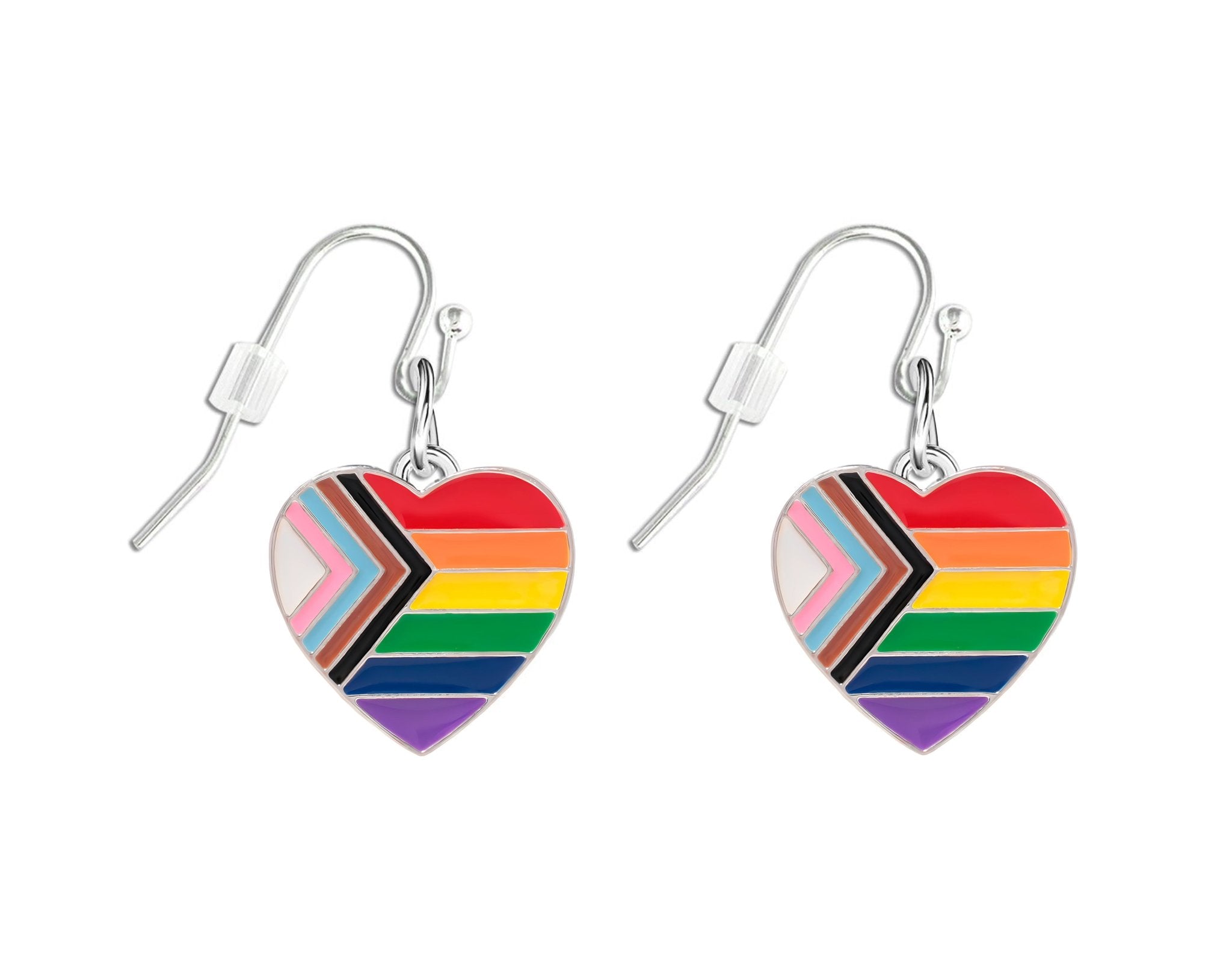 Daniel Quasar Heart Flag Hanging Earrings The Awareness Company