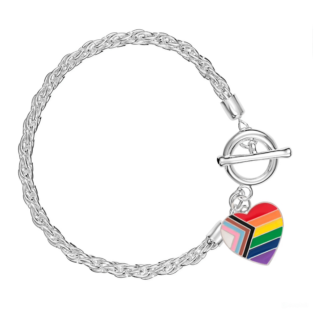 Daniel Quasar Heart Flag Silver Rope Bracelets The Awareness Company