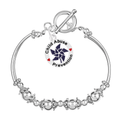 Dark Blue Pinwheel Charm Child Abuse Prevention Partial Beaded Bracelets The Awareness Company