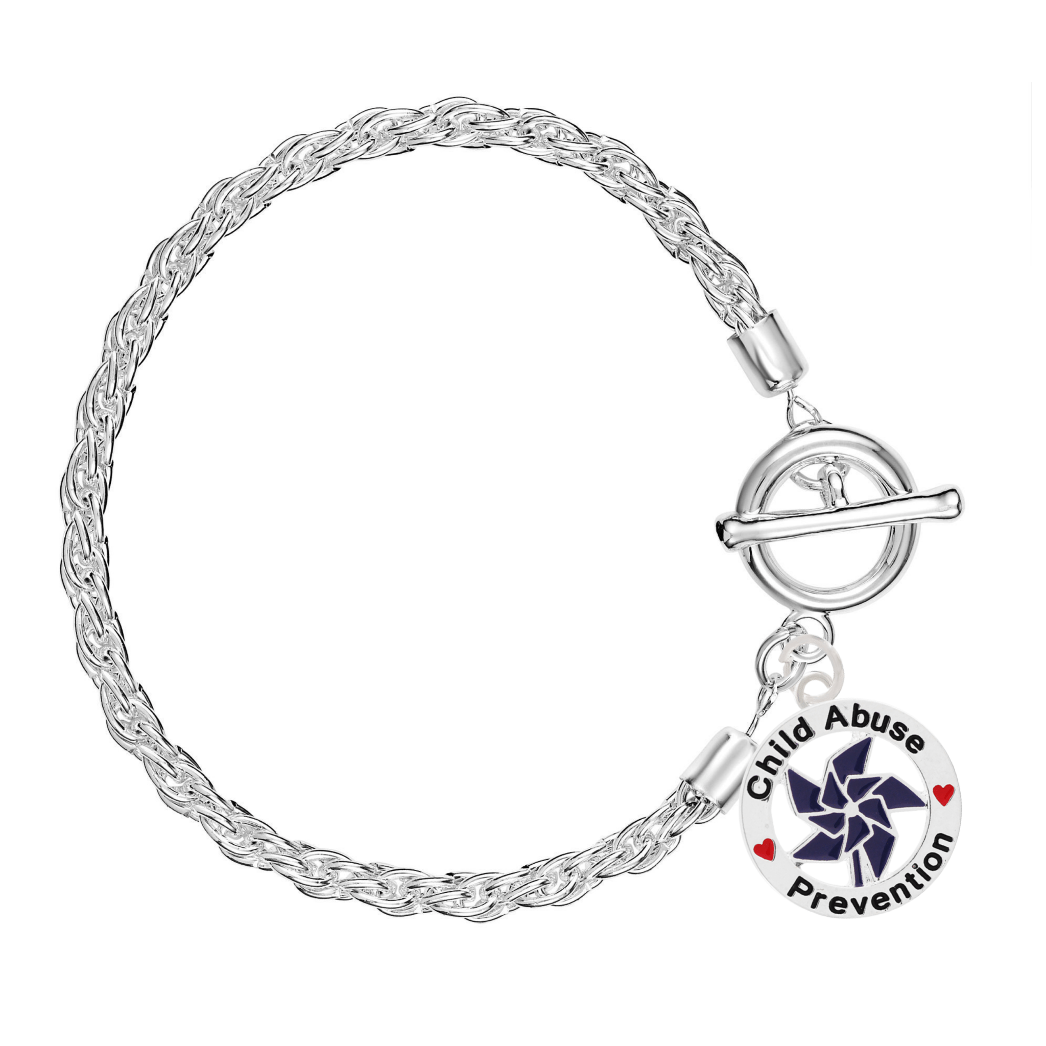 Dark Blue Pinwheel Charm Child Abuse Prevention Rope Bracelets The Awareness Company