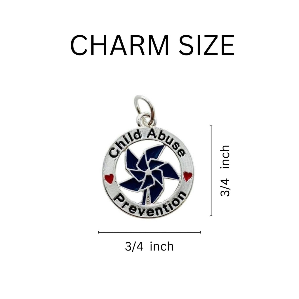 Dark Blue Pinwheel Charm Child Abuse Prevention Rope Bracelets The Awareness Company