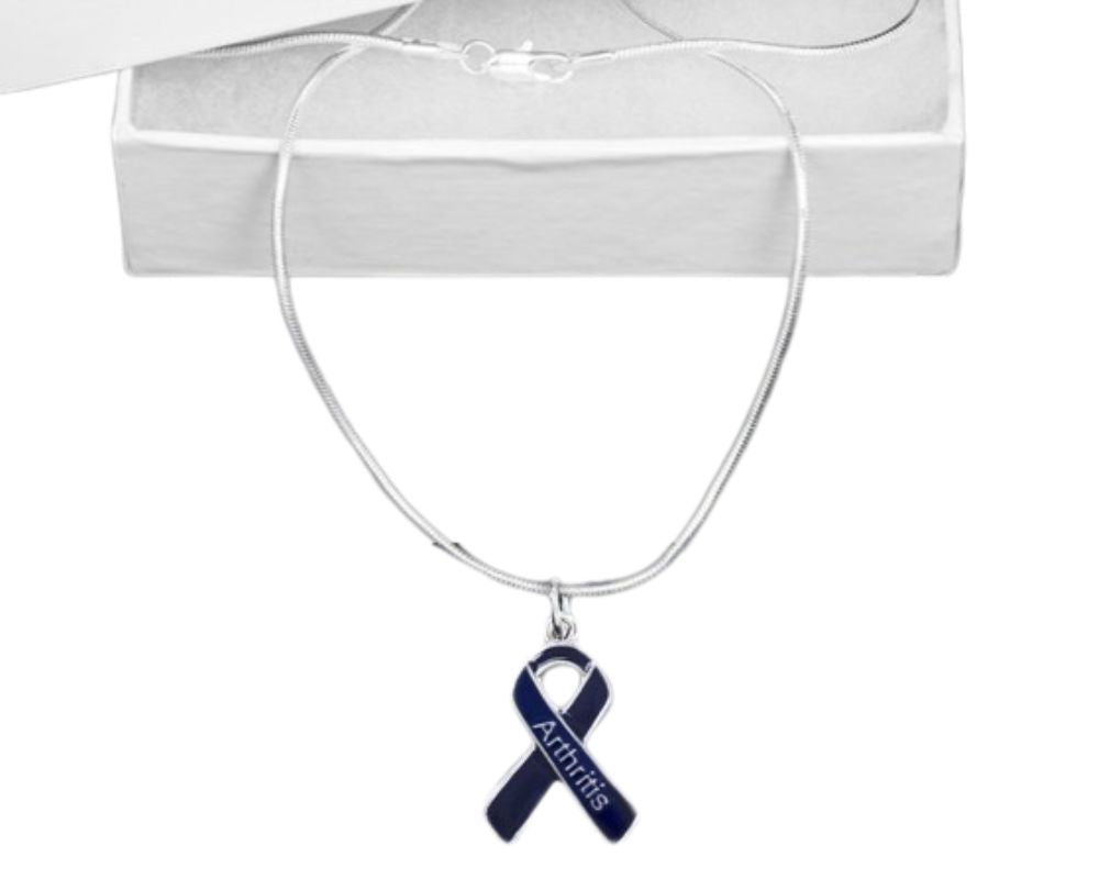 Dark Blue Ribbon Arthritis Awareness Necklaces The Awareness Company