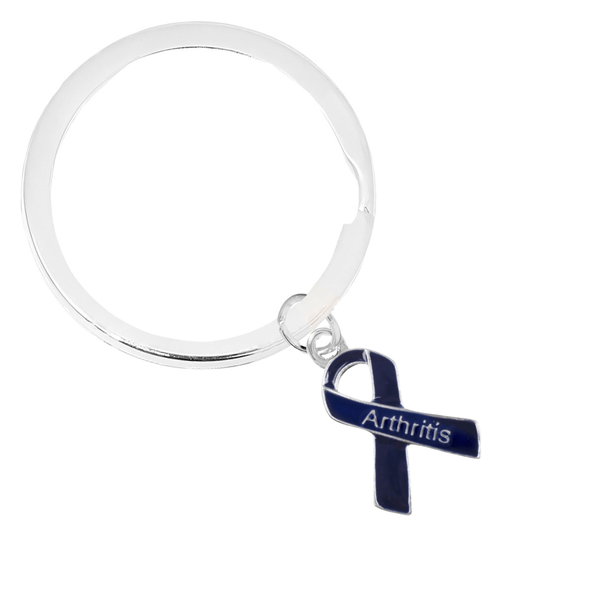 Dark Blue Ribbon Arthritis Awareness Split Style Keychains The Awareness Company