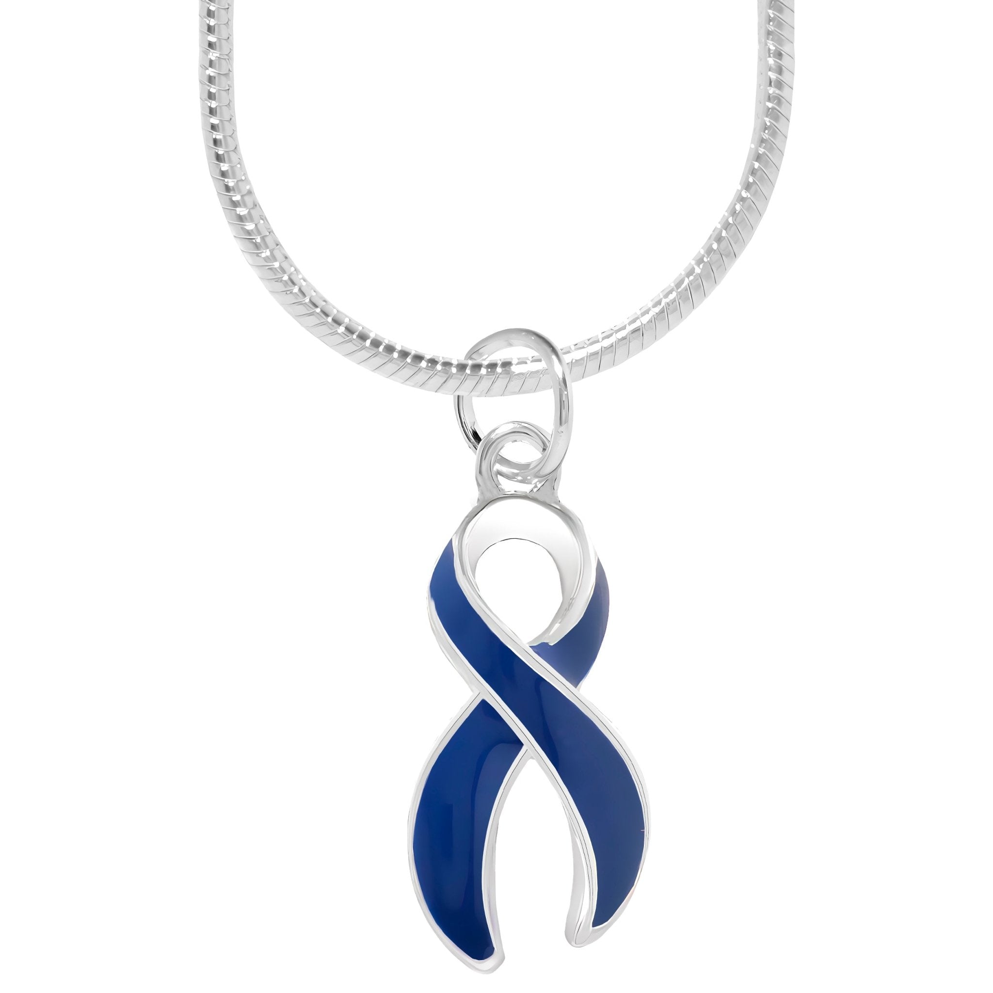 Dark Blue Ribbon Awareness Necklaces The Awareness Company