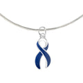 Dark Blue Ribbon Awareness Necklaces The Awareness Company