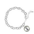 Dark Blue Ribbon Child Abuse Awareness Round Charm Chunky Bracelets The Awareness Company