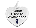Dark Blue Ribbon Colon Cancer Awareness Heart Charms The Awareness Company
