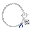Dark Blue Ribbon Colon Cancer Awareness Rope Bracelets The Awareness Company