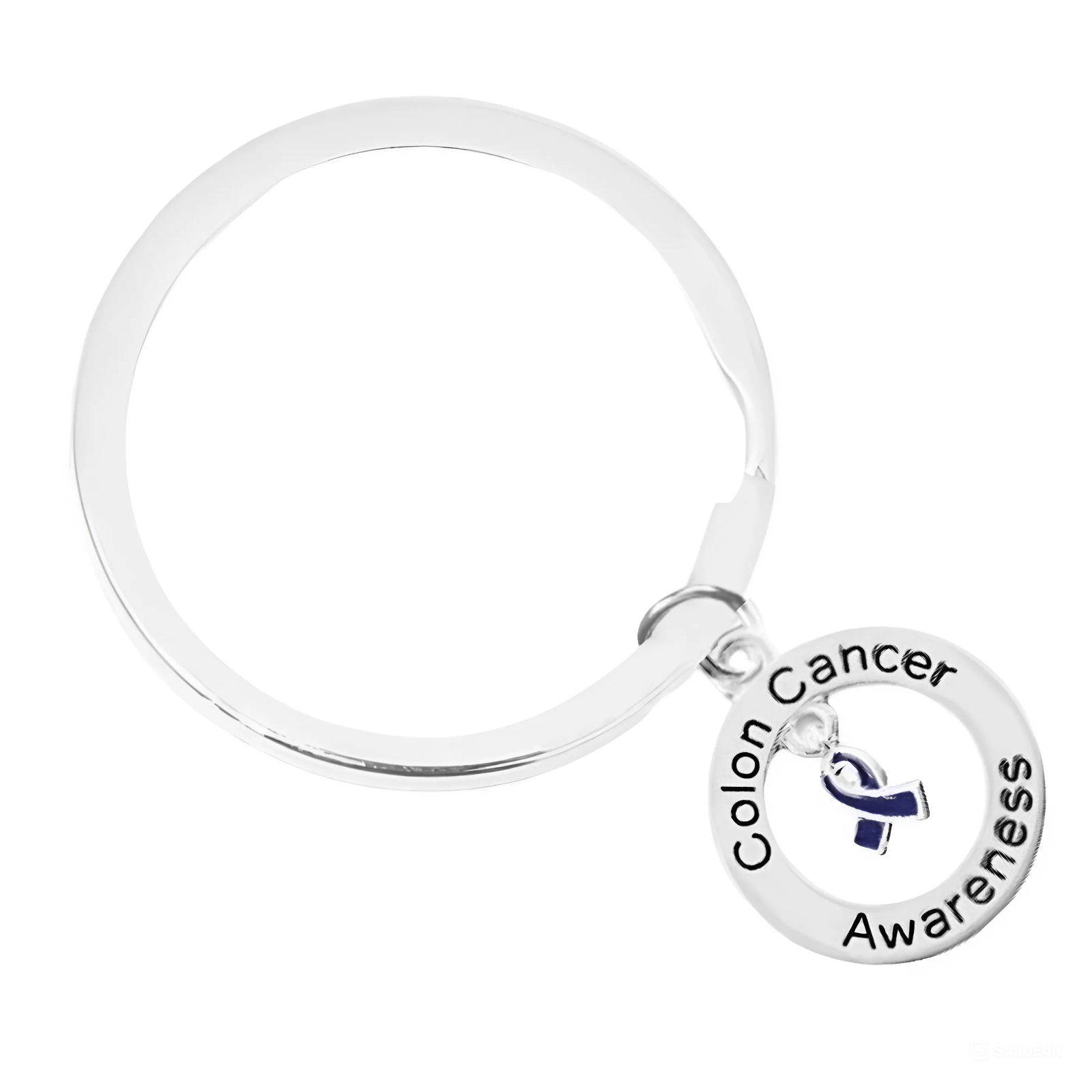 Dark Blue Ribbon Colon Cancer Awareness Split Style Keychains The Awareness Company