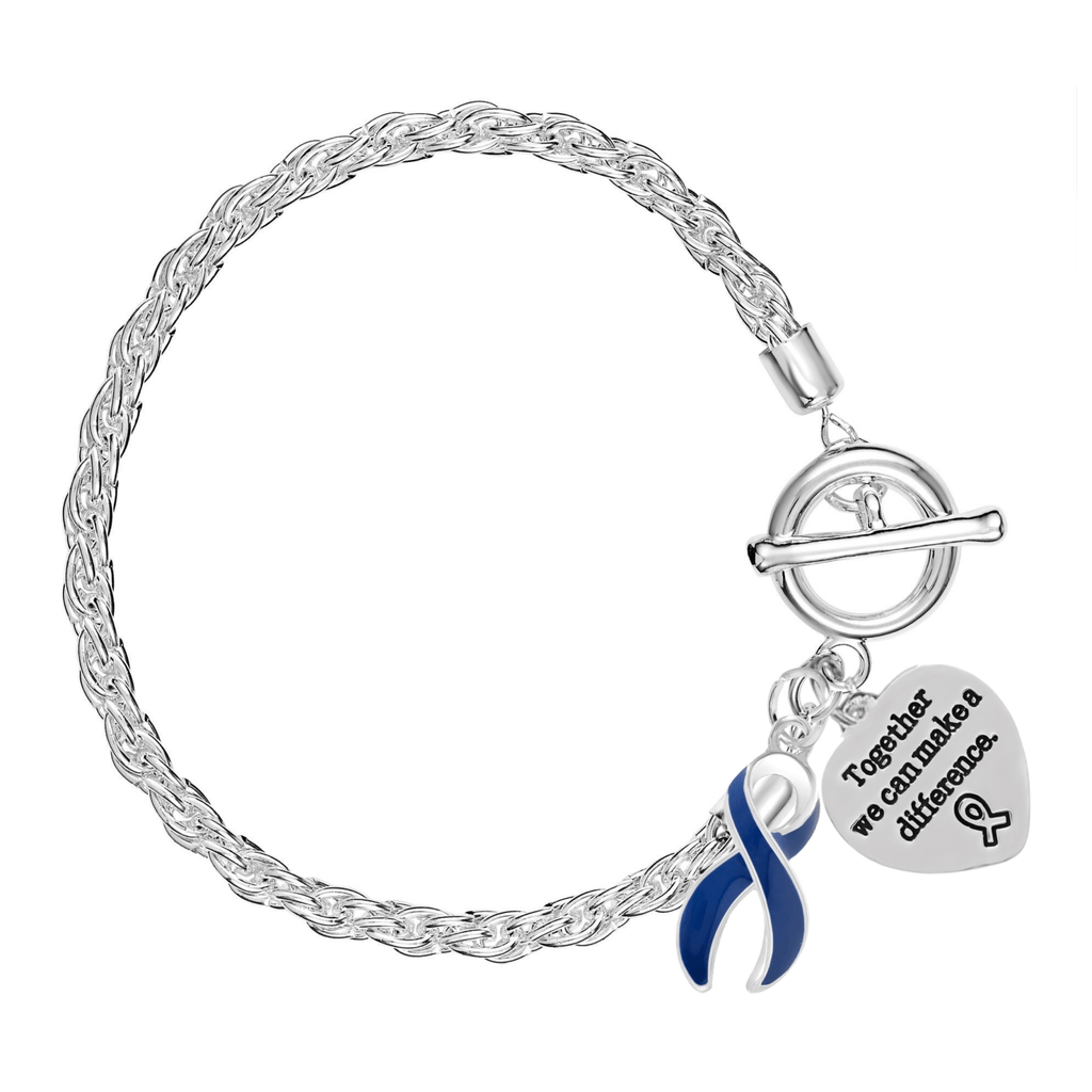 Dark Blue Ribbon Rope Style Bracelets The Awareness Company