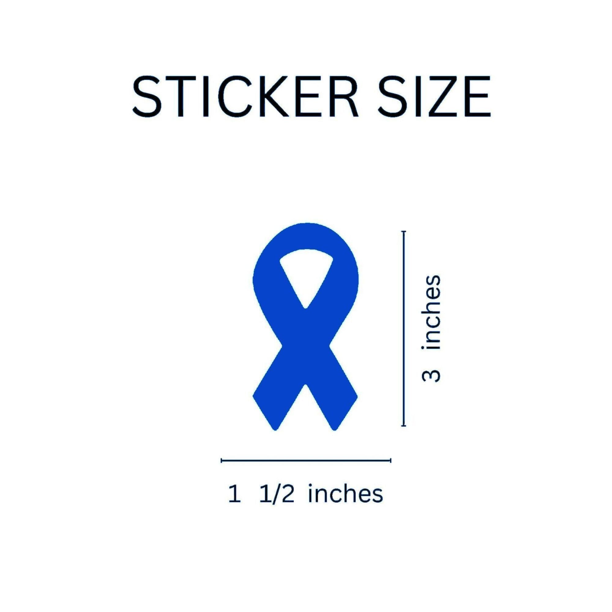 Dark Blue Ribbon Stickers - Large (250 per Roll) The Awareness Company
