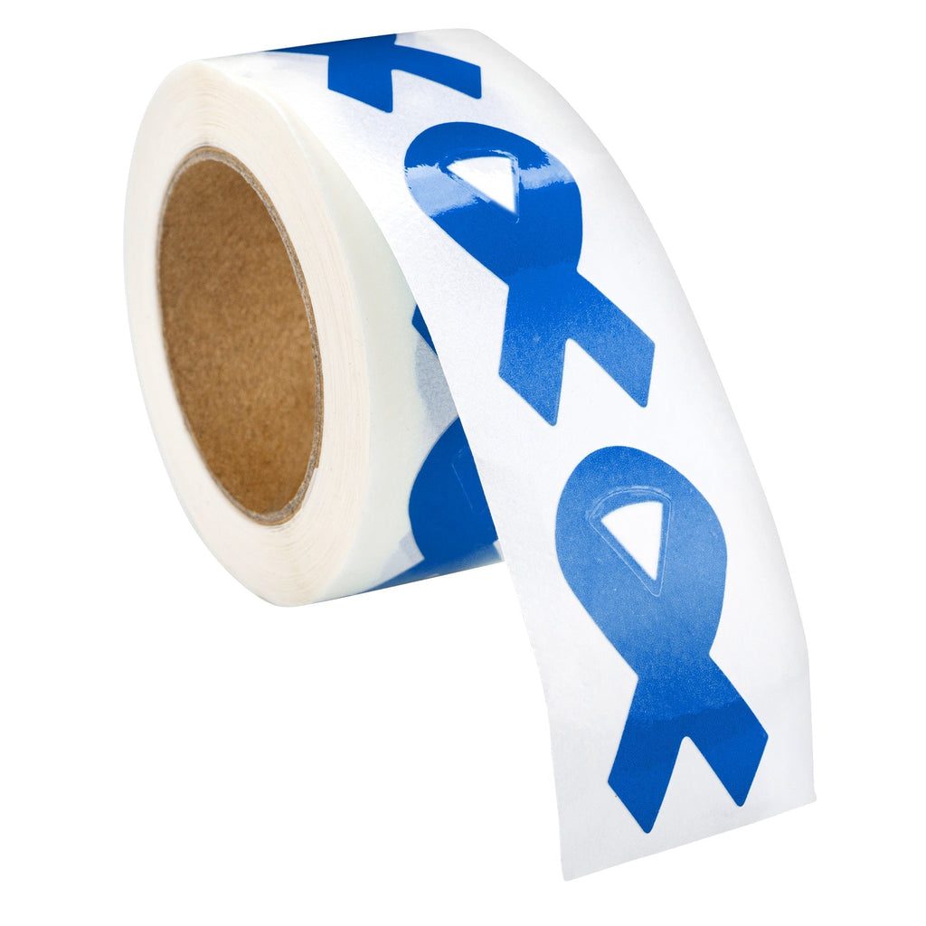 Dark Blue Ribbon Stickers - Small (250 per Roll) The Awareness Company