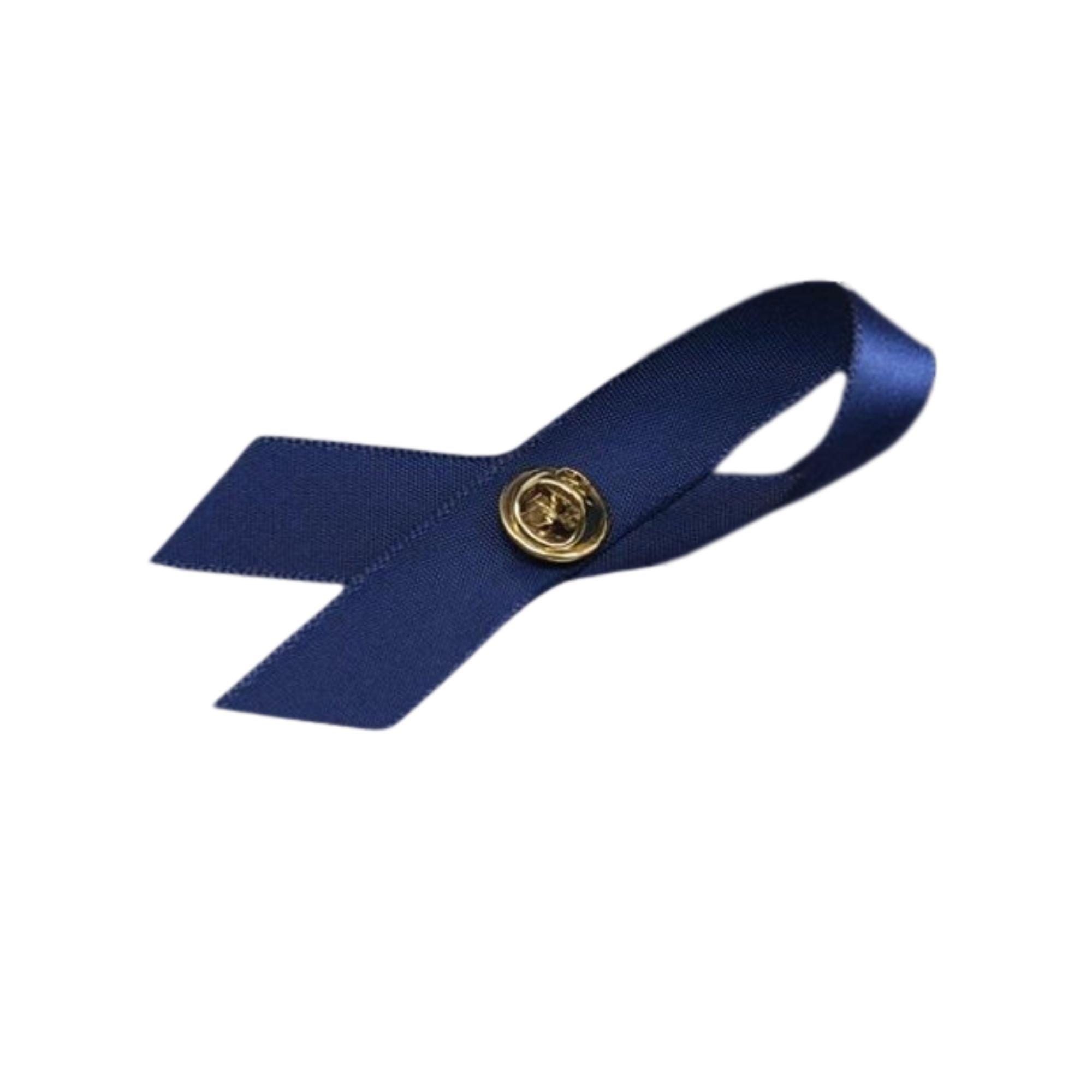 10 Pack Dark Blue Satin Ribbon Awareness Pins The Awareness Company