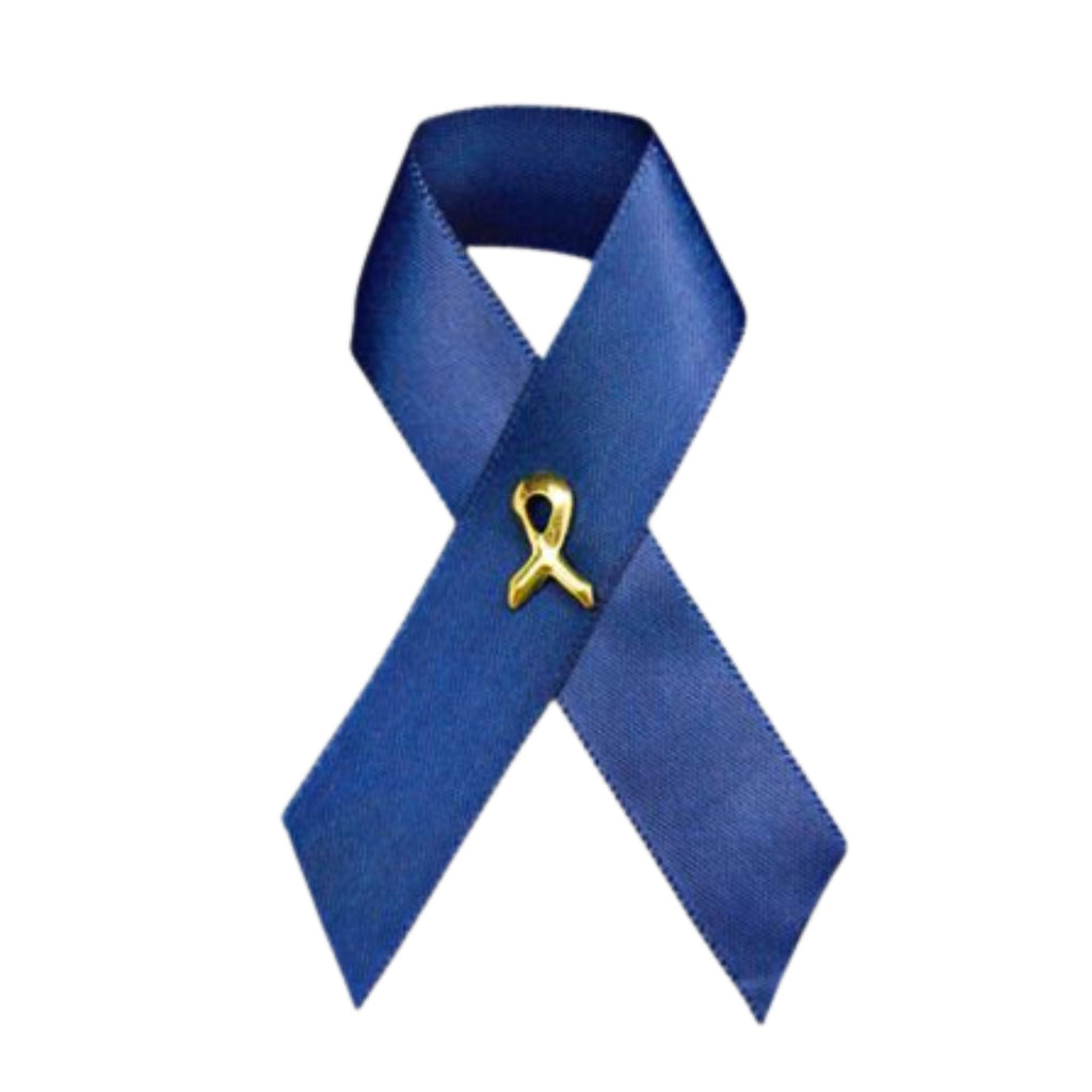 10 Pack Dark Blue Satin Ribbon Awareness Pins The Awareness Company
