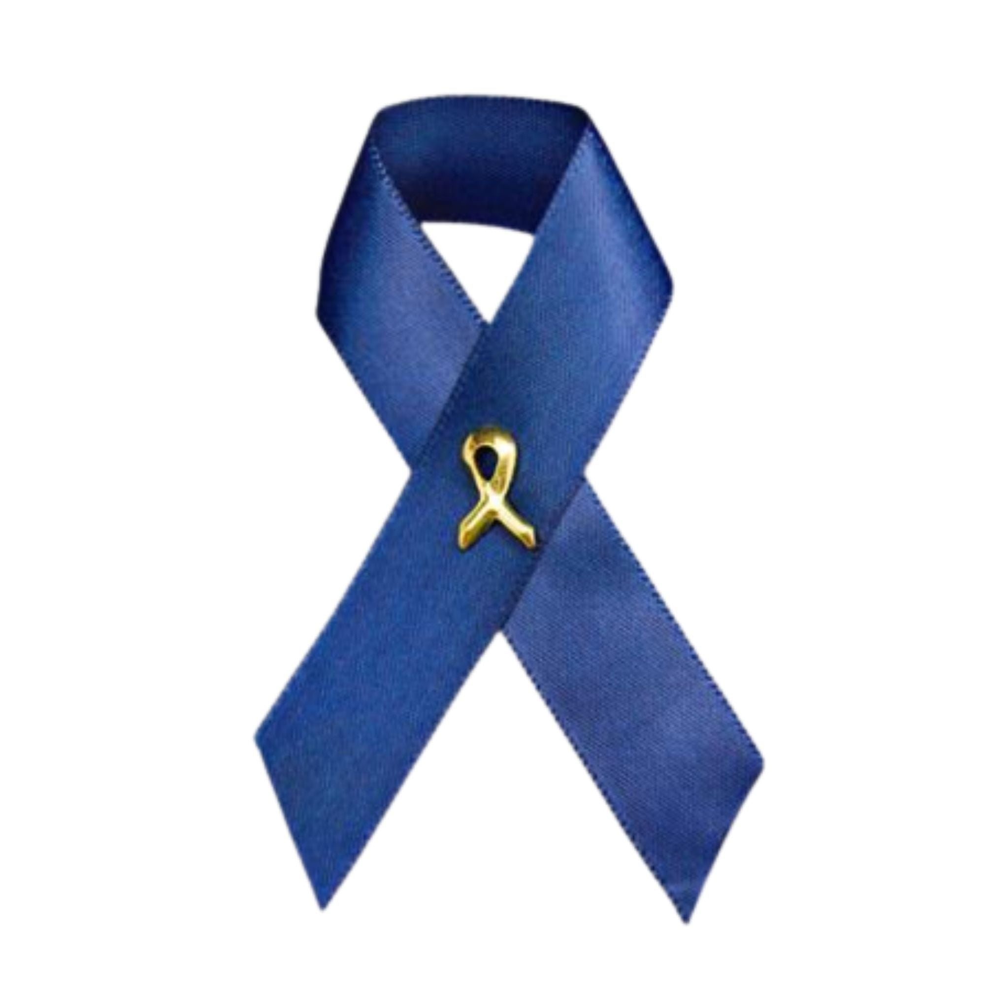 10 Pack Dark Blue Satin Ribbon Awareness Pins The Awareness Company