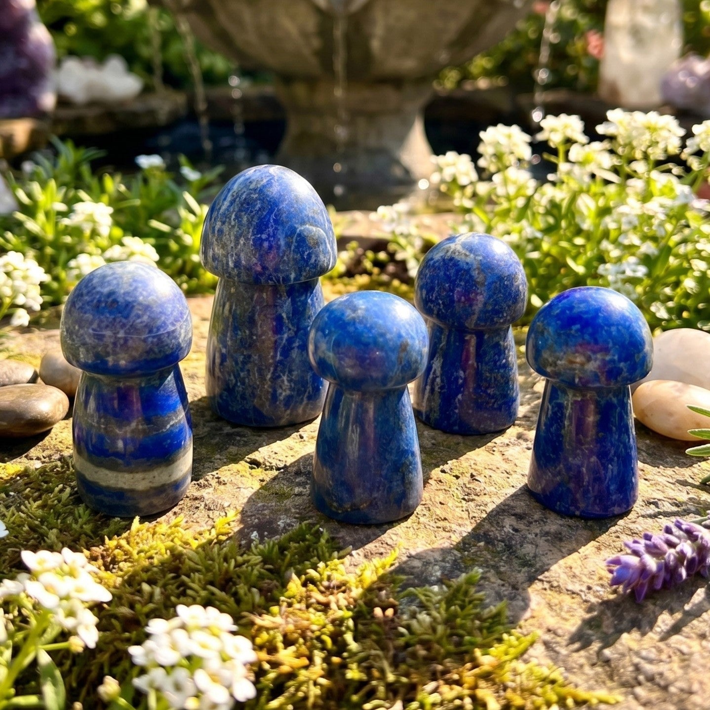 Blue Lapis Lazuli Mushroom Carving Amazing Crystals