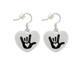 Deaf Awareness I Love You Sign Language Symbol Heart Charm Earrings The Awareness Company