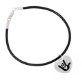 Deaf I Love You Sign Heart Charm Black Cord Bracelets The Awareness Company