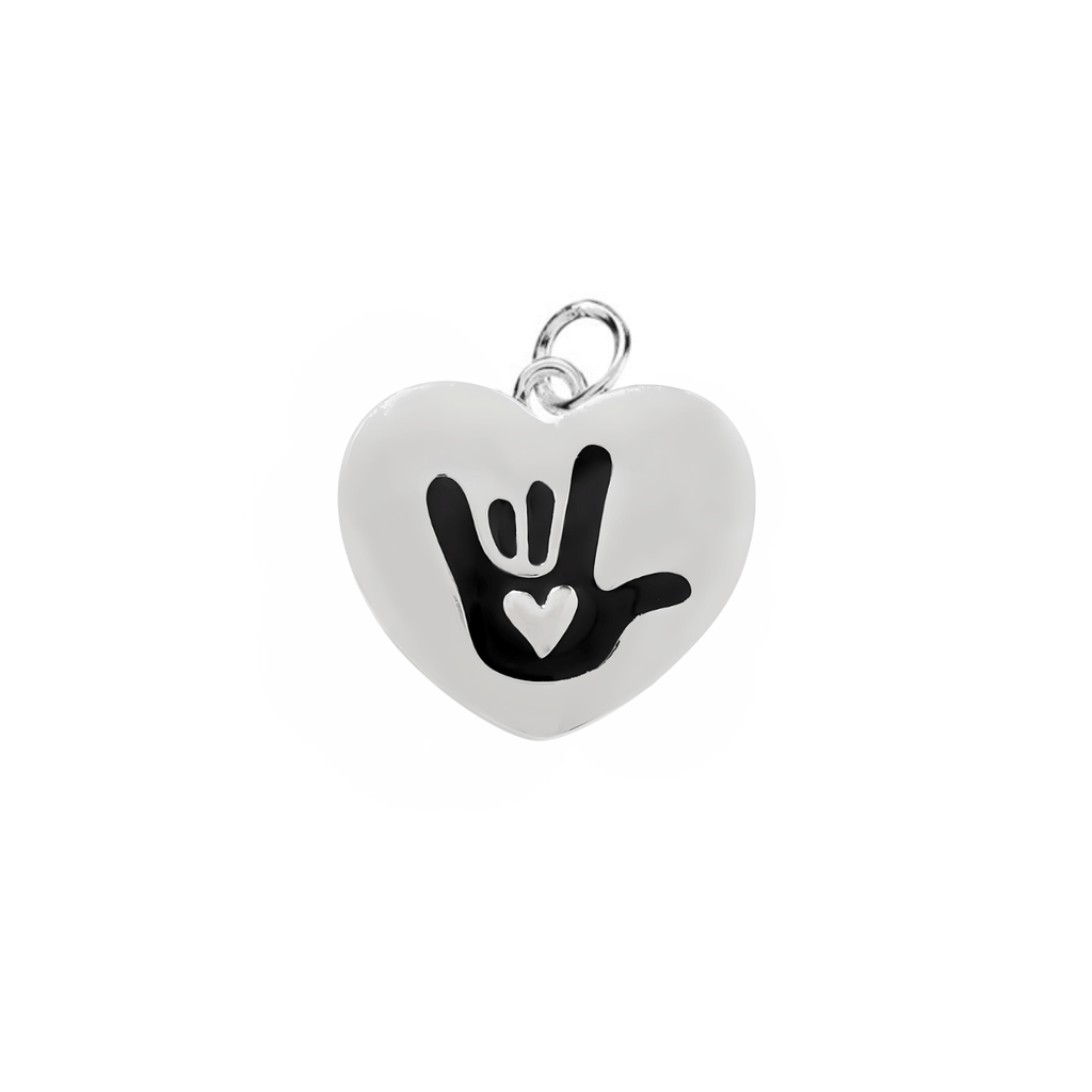 Deaf Sign Language for I love You Heart Charms The Awareness Company