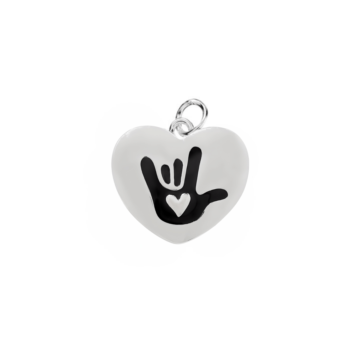 Deaf Sign Language for I love You Heart Charms The Awareness Company