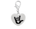 Deaf Sign language Sign for I Love You Heart Hanging Charms The Awareness Company