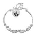 Deaf Symbol for I Love You Hand Sign Partial Beaded Bracelets The Awareness Company