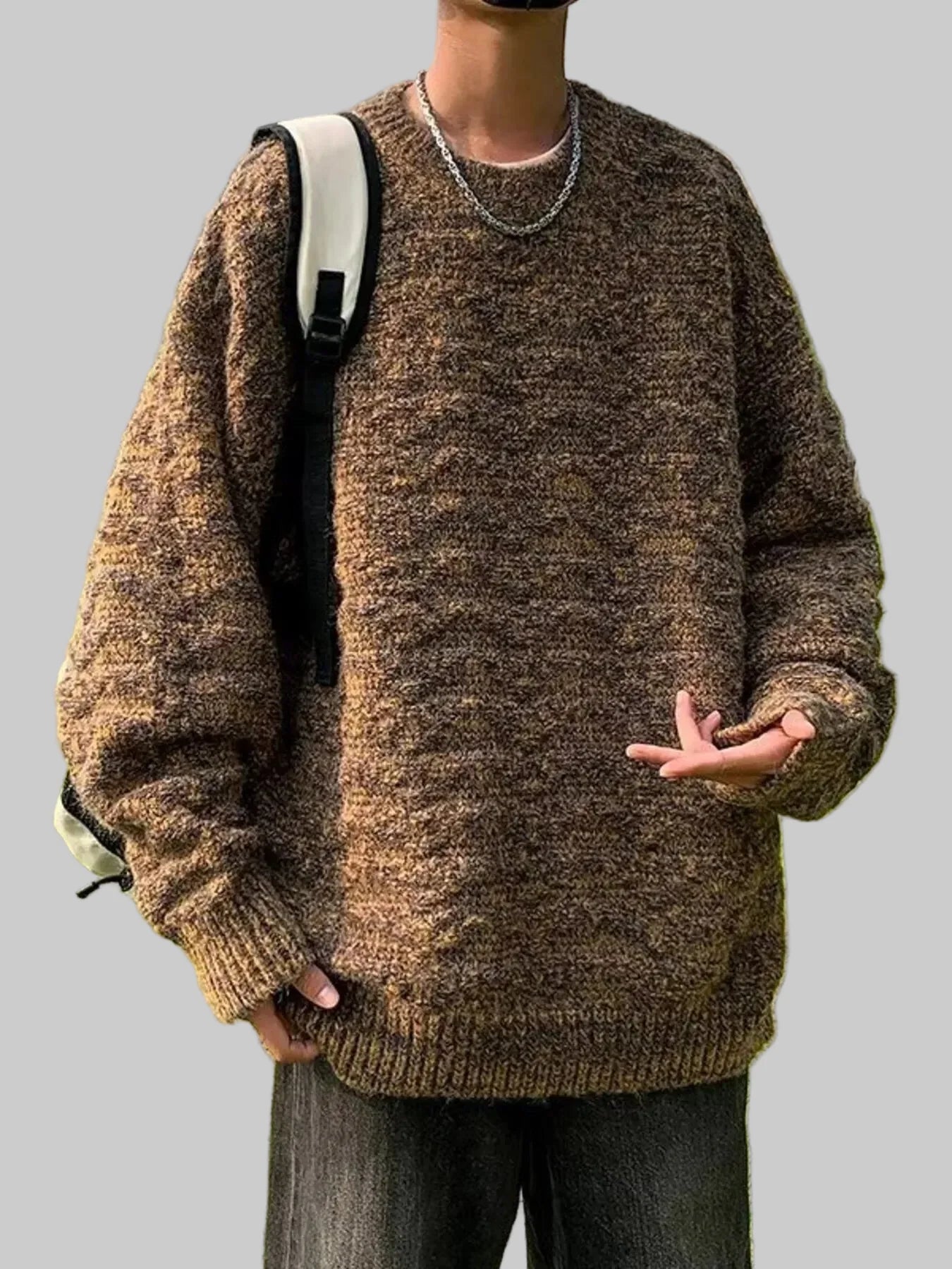 Men's Textured Knit Pullover Sweater NicholesGifts