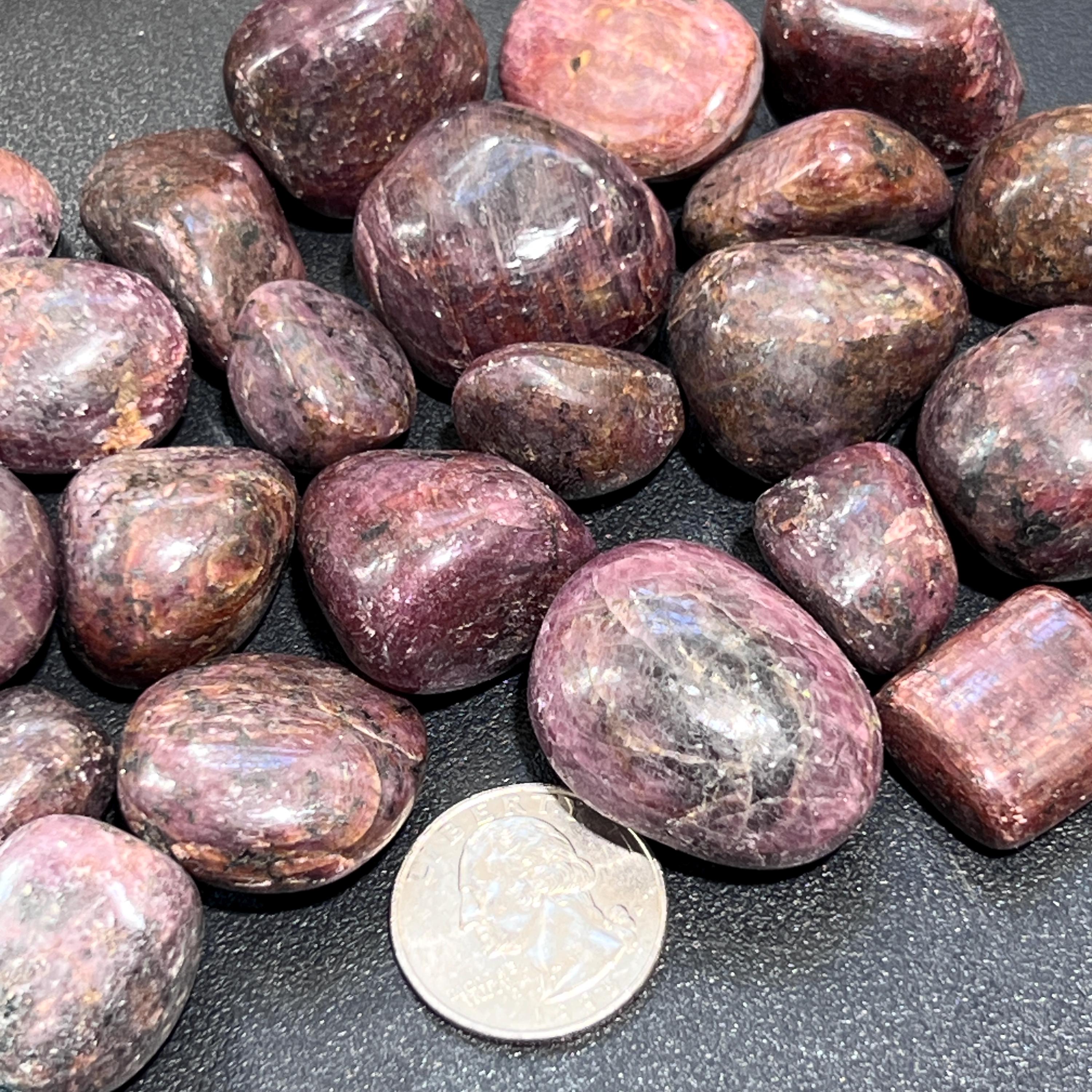 Red Ruby Crystal Tumbled (UV Reactive)(By The Piece Or Pound) Bulk Wholesale Gemstone Decor Supply Amazing Crystals