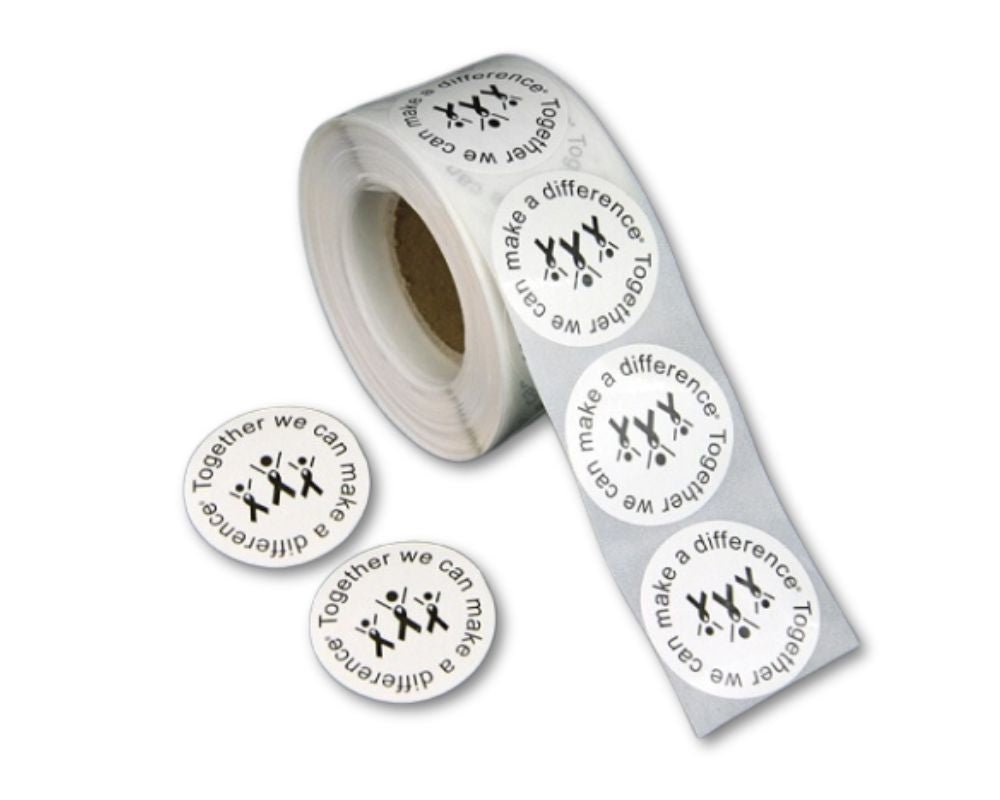 Difference Black Ribbon Awareness Stickers (500 per Roll) The Awareness Company
