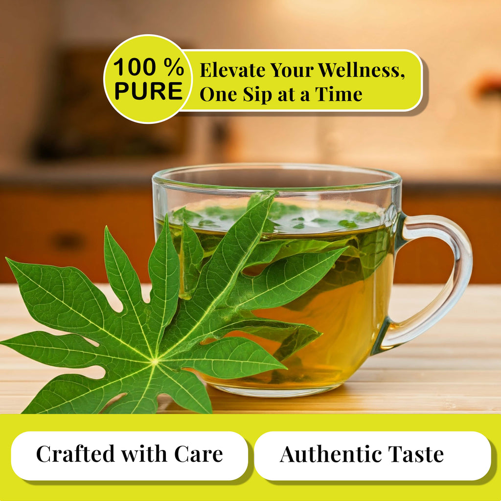 Akshit 75 Papaya Leaf Tea Bags (Té de hojas de papaya )– Caffeine-Free Herbal Support for Immunity & Digestion, Stress Relieving & Energy Tea. Akshit