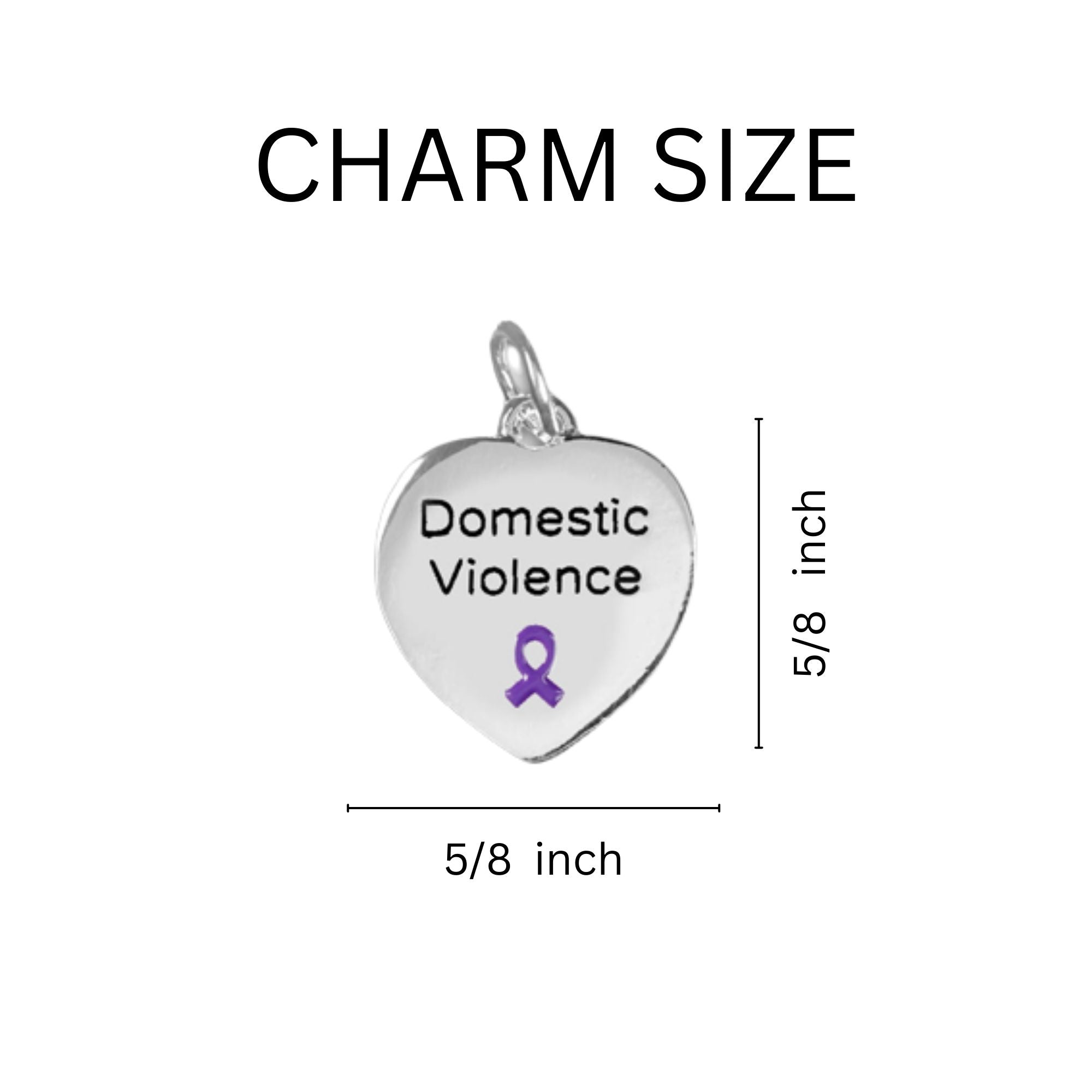 Domestic Violence Awareness Heart Charm Retractable Bracelets The Awareness Company