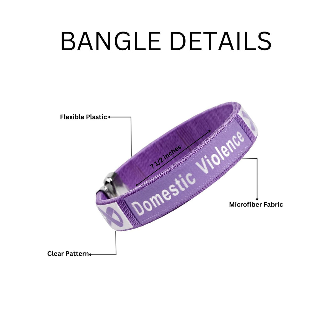 Domestic Violence Awareness Purple Ribbon Bangle Bracelets The Awareness Company