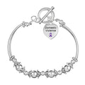 Domestic Violence Awareness Purple Ribbon Partial Beaded Bracelets The Awareness Company