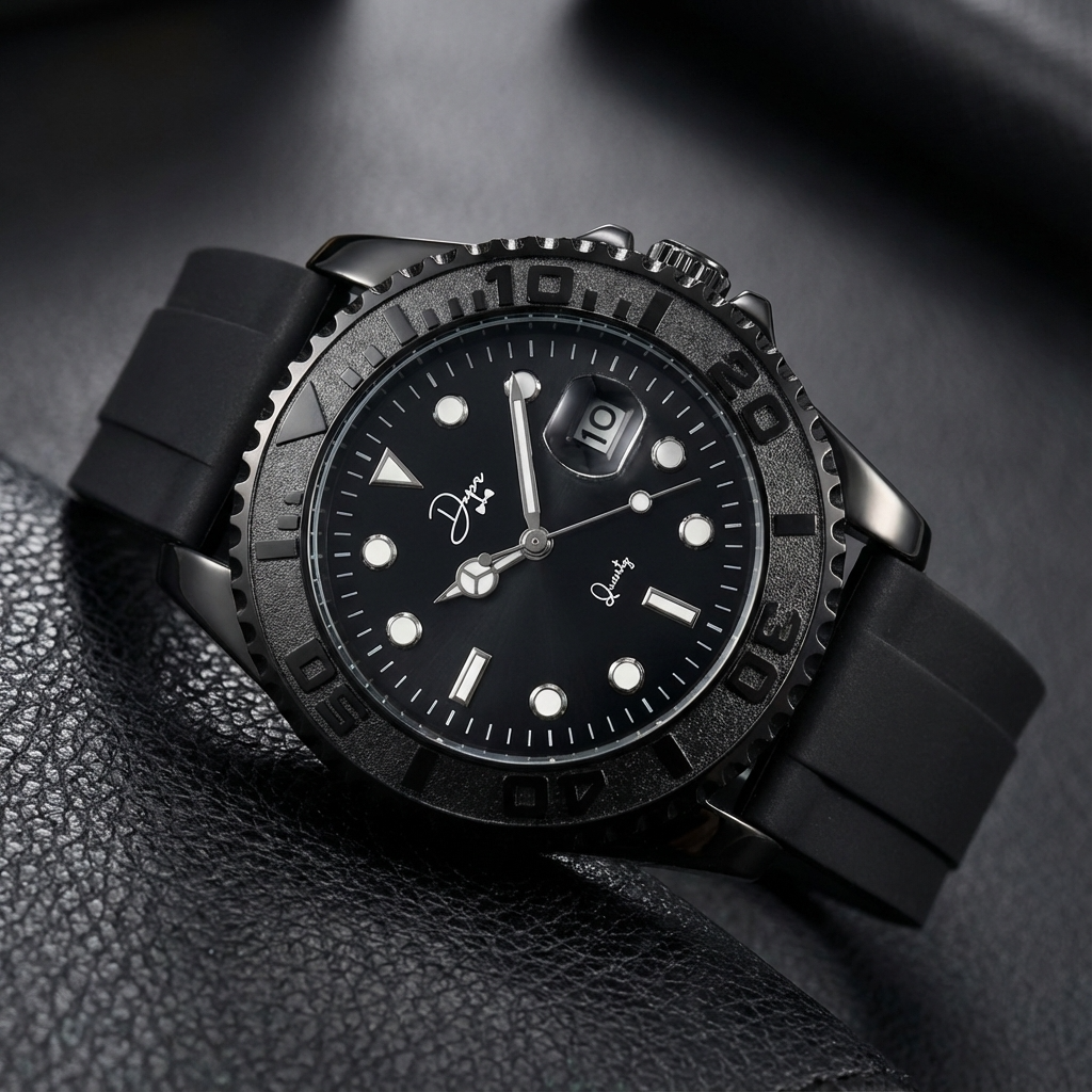 Minimalist Quartz Men's Watch - The Dark Night by Dapper (Black) Dapr Watches