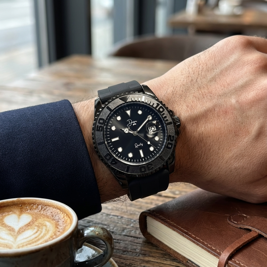 Minimalist Quartz Men's Watch - The Dark Night by Dapper (Black) Dapr Watches