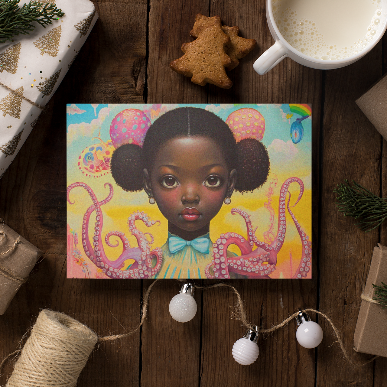 Afrofuturistic & Surreal Pastel Tentacle Postcard Black Magic Social Club